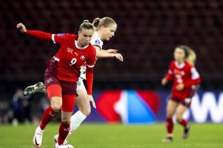 Ana-Maria Crnogorcevic et les Suissesses face à une tâche ardue ce mardi en Norvège. KEYSTONE/TIL BUERGY